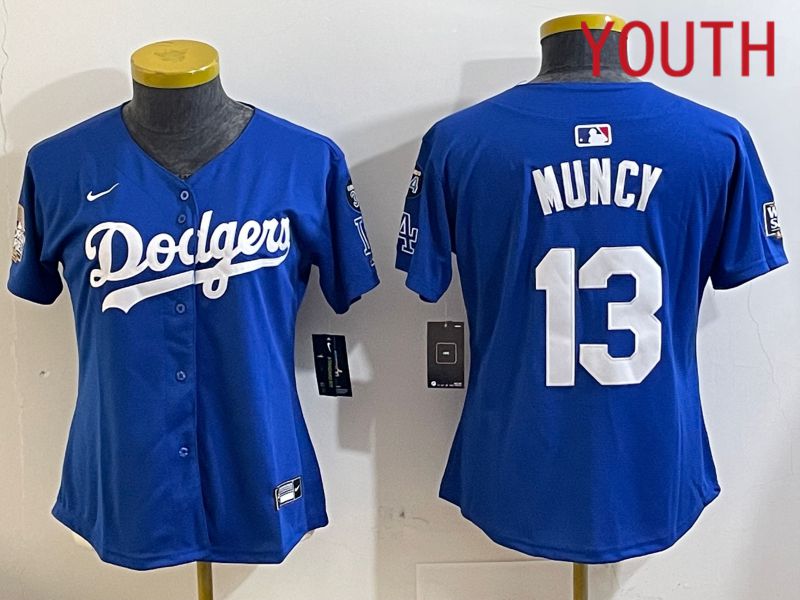 Youth Los Angeles Dodgers #13 Muncy Blue Game 2024 Nike MLB Jersey style 11217